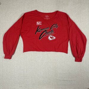 Kansas City Chiefs Mahomes 15 Super Bowl LIV Cropped Long Sleeve Shirt
